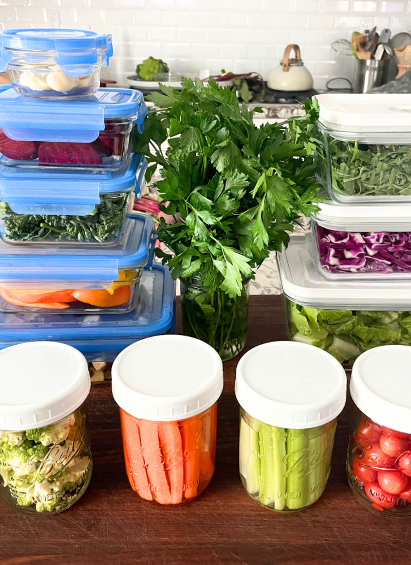 vegetable ingredient prep for the week
